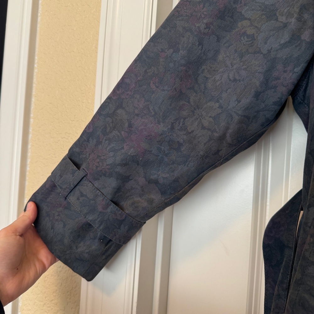 London Fog Vintage Floral Trench Coat with Removable Lining - Picture 5 of 11
